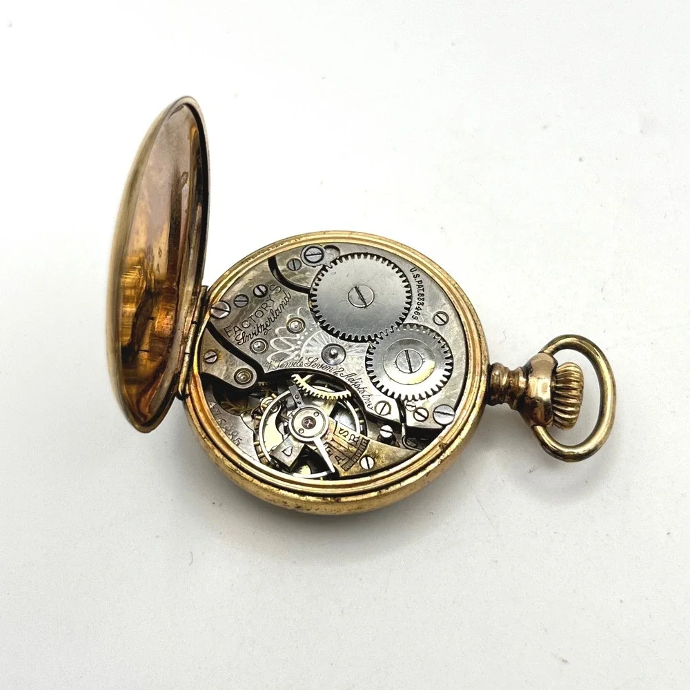 Rare Antique Everett Watch Co Gold Filled Pocket Watch FOR PARTS OR REPAIR